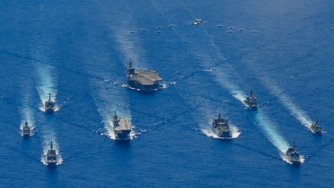Hải quân Mỹ, Nhật Bản, Australia tập trận ở khu vực Biển Philippines. (Ảnh: U.S. Naval Forces Japan)