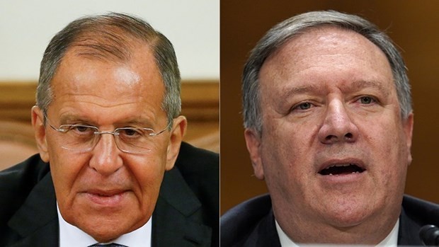 Ngoại trưởng Nga Sergei Lavrov và người đồng cấp Mike Pompeo. (Nguồn: russiabusinesstoday.com)