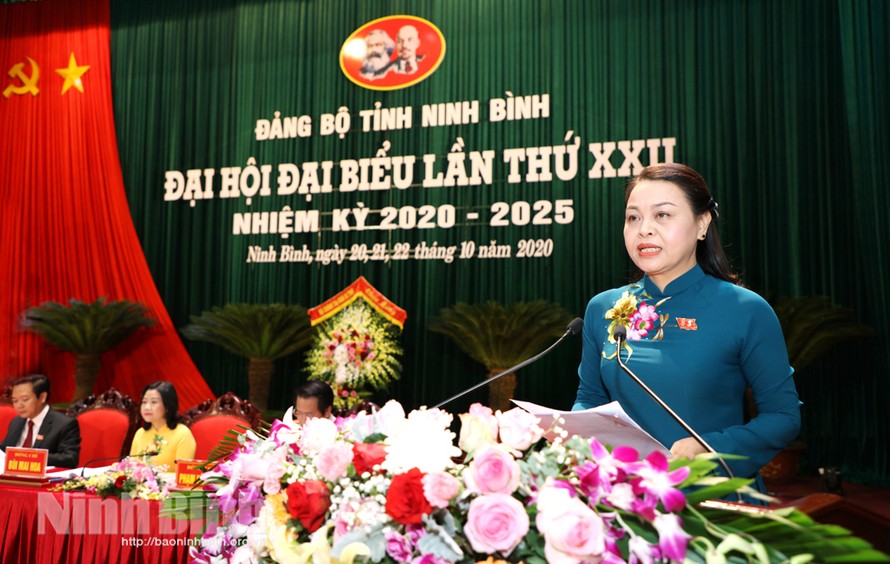 Đồng chí Nguyễn Thị Thu Hà, Bí thư Tỉnh ủy khóa XXII, nhiệm kỳ 2020-2025. Ảnh: Báo Ninh Bình