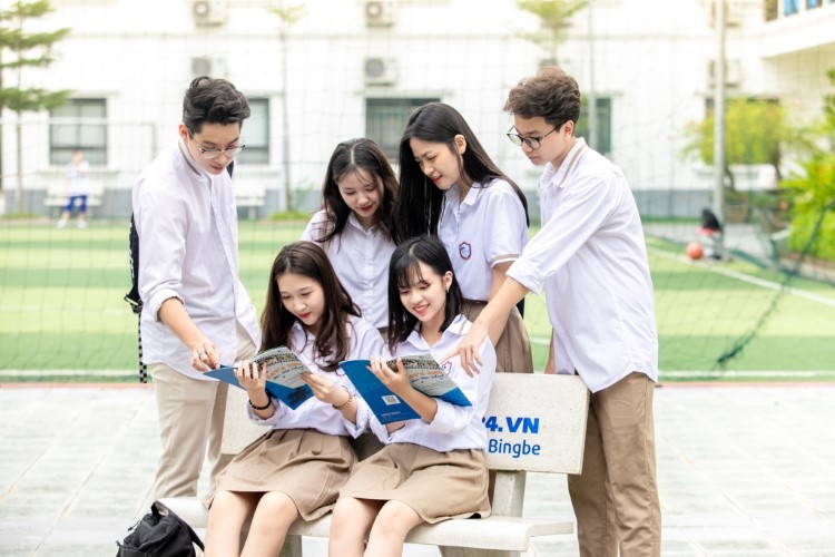 Học sinh Trường THCS-THPT Ban Mai, Hà Nội. Ảnh: Nguyễn Nhung