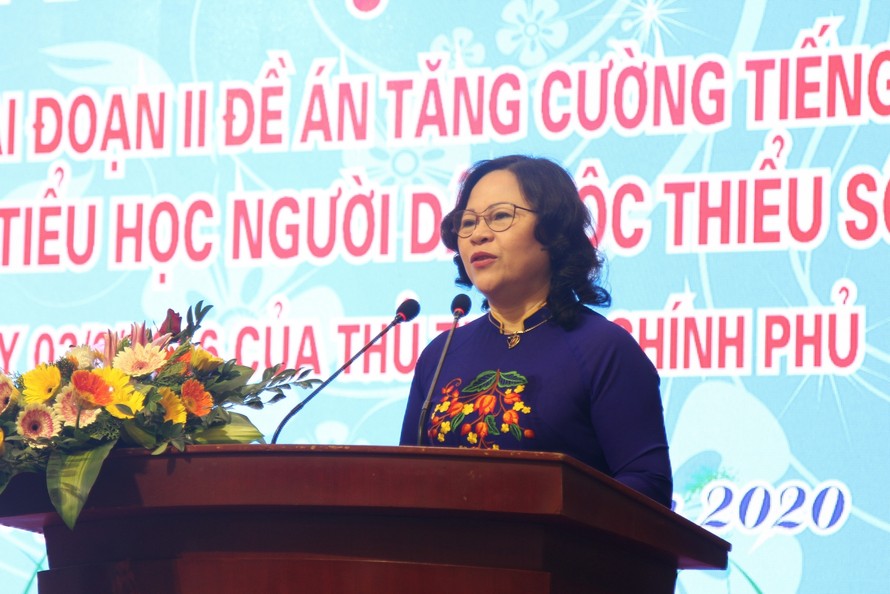 Thứ trưởng Bộ GD&ĐT Ngô Thị Minh phát biểu tại Hội nghị