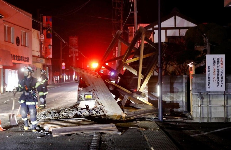 Động đất mạng tại Nhật Bản tối 13/2. Ảnh: Kyodo News