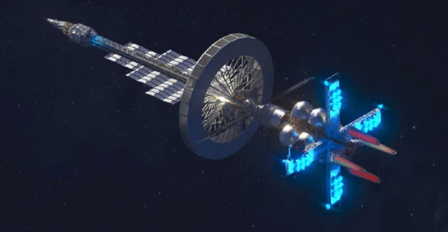 Cơ quan hàng không vũ trụ Roscosmos của Nga đã tiết lộ thiết kế của các vệ tinh và trạm vũ trụ tương lai được trang bị với tàu kéo chạy bằng năng lượng hạt nhân. Ảnh: defensehere.com
