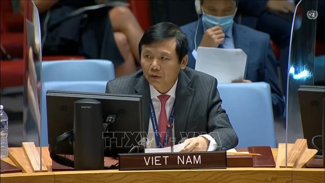 Đại sứ Đặng Đình Quý - Trưởng phái đoàn đại diện Việt Nam tại Liên hợp quốc. Ảnh: Hữu Thanh/TTXVN