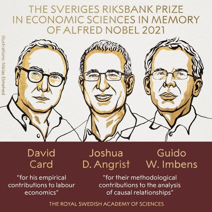 Ba nhà kinh tế Mỹ đoạt giải Nobel Kinh tế 2021
