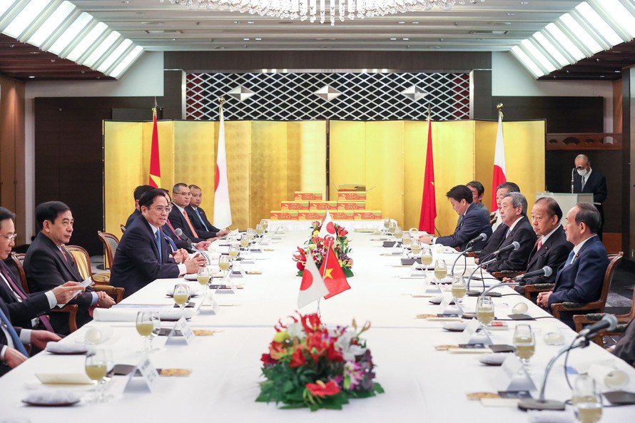 Thủ tướng tiếp cựu Thủ tướng Nhật Bản và Chủ tịch Liên minh Nghị sĩ hữu nghị Nhật-Việt