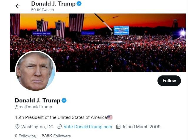 Tài khoản Twitter của cựu Tổng thống Mỹ Donald Trump được khôi phục