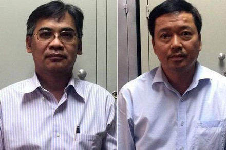 Cựu tổng Giám đốc Từ Thành Nghĩa (trái) và Võ Quang Huy
