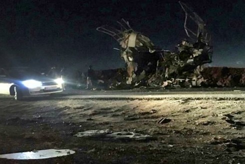 Hiện trường vụ đánh bom ngày 13/2 ở Iran. Ảnh: Getty