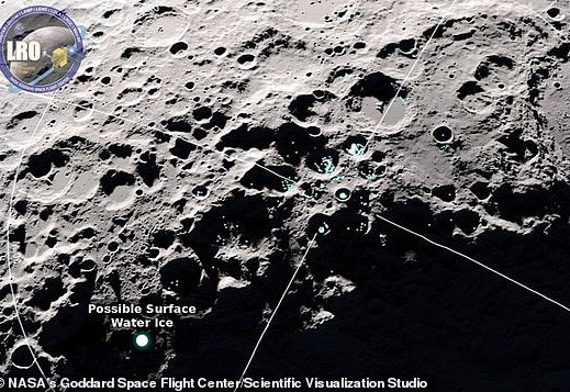 Bức ảnh do tàu LRO của NASA chụp cung cấp manh mối về nước biết nhảy kỳ thú trên mặt trăng - Ảnh: NASA