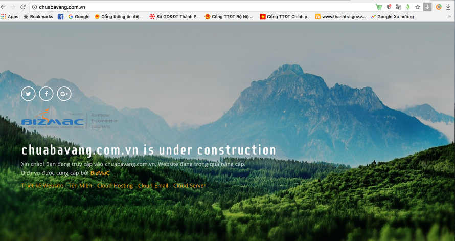 Website chùa Ba Vàng bất ngờ biến mất.