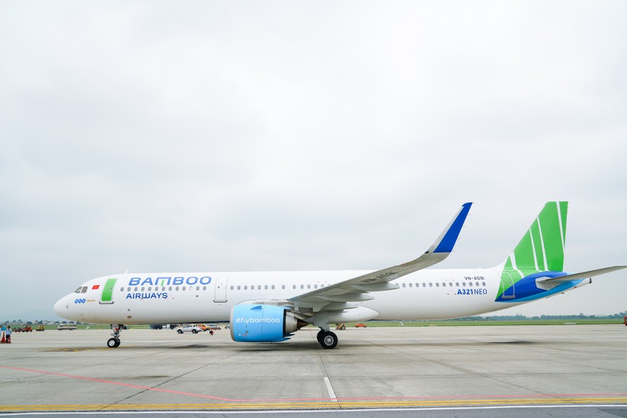 Máy bay Airbus A321 Neo của Bamboo Airways tại Cảng quốc tế Nội Bài