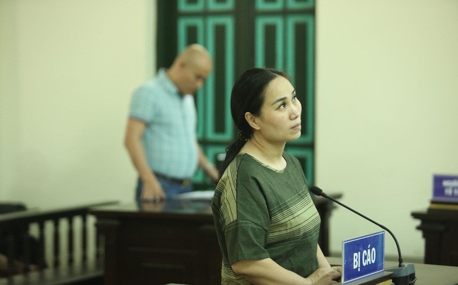 Bị cáo Nguyễn Thị Vân tại phiên xét xử 10/4.