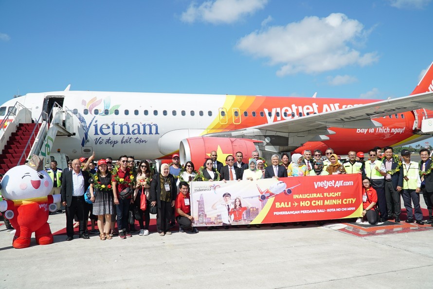 Chuyến bay đầu tiên của Vietjet với hành trình thẳng từ TP HCM đến Bali.