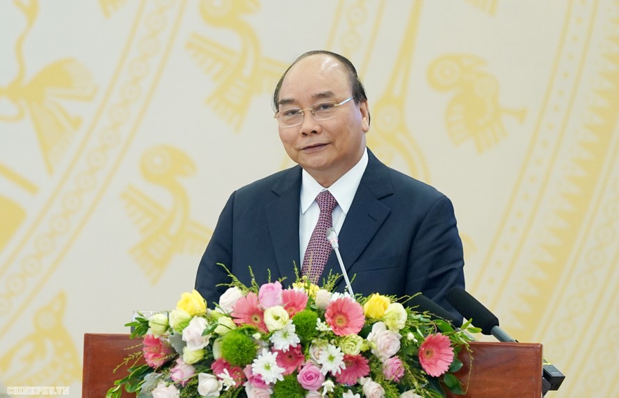 Thủ tướng Nguyễn Xuân Phúc phát biểu tại Hội nghị. Ảnh: VGP/Quang Hiếu