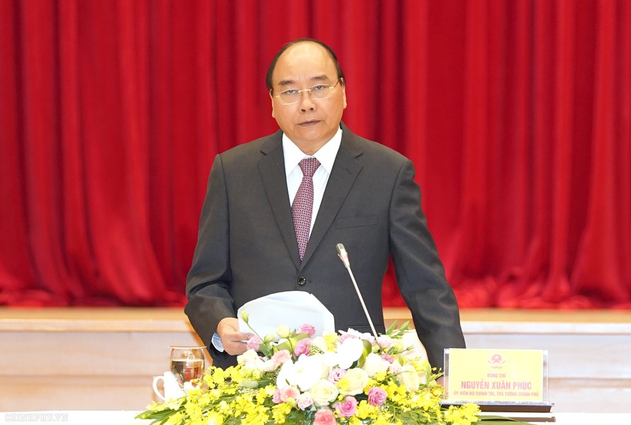 Thủ tướng Nguyễn Xuân Phúc phát biểu tại cuộc tiếp đoàn Đại sứ các nước Trung Đông-châu Phi. Ảnh: VGP/Quang Hiếu