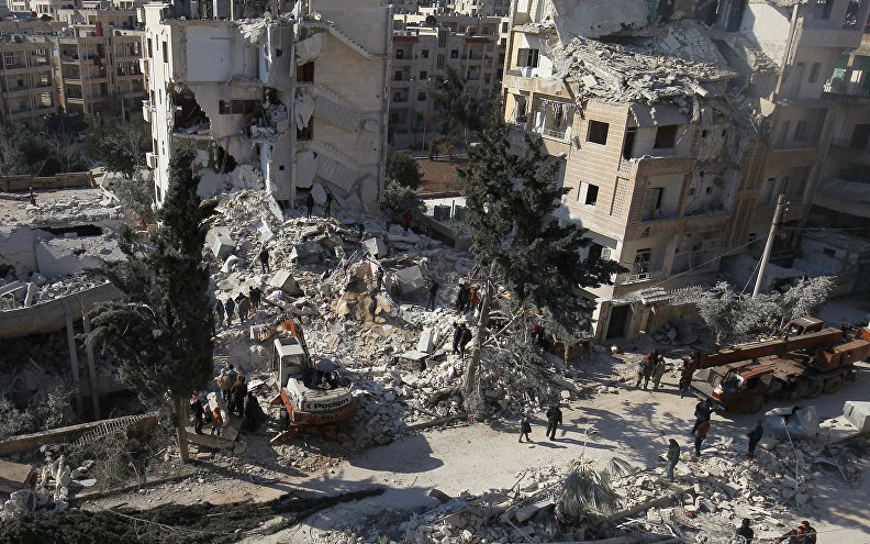 Cảnh hoang tàn ở Idlib do chiến tranh. - Ảnh: Reuters.