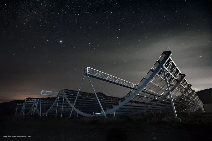Hệ thống kính viễn vọng CHIME ở Canada - Ảnh: Universe Today
