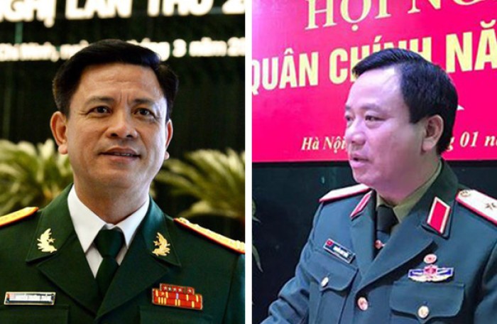 Tân Phó Tư lệnh Quân khu 7 Thiếu tướng Nguyễn Trường Thắng và tân Phó Tư lệnh Quân khu 7 Thiếu tướng Nguyễn Anh Tuấn.