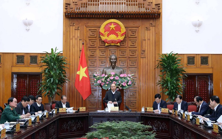 Thủ tướng Chính phủ phát biểu tại cuộc họp Thường trực Chính phủ chiều ngày 17/2. - Ảnh: VGP/Quang Hiếu
