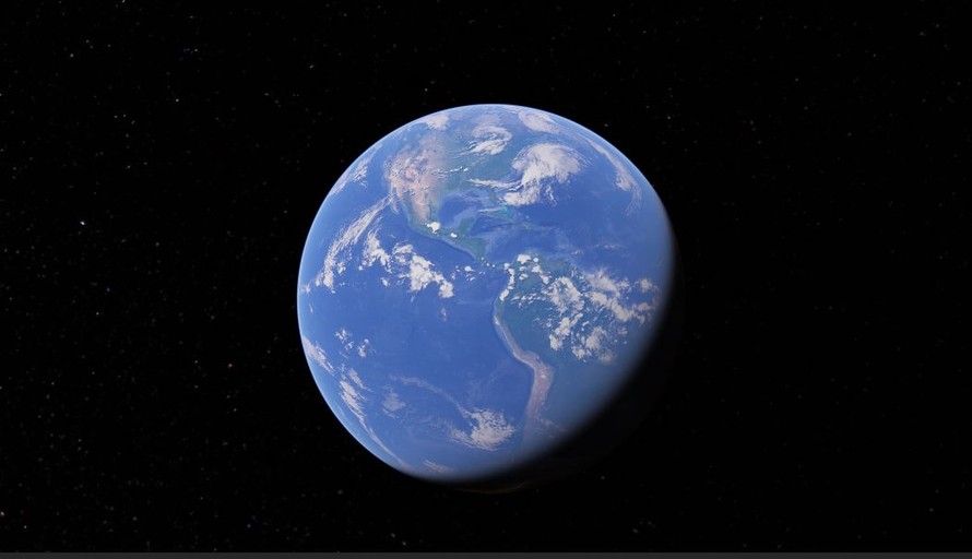 Ảnh chụp hành tinh xanh từ giao diện Google Earth