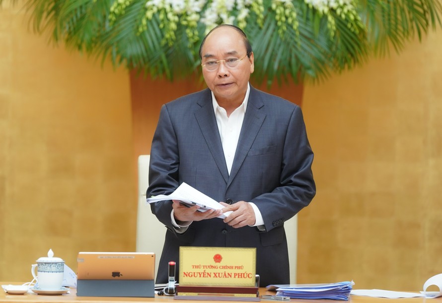Thủ tướng Nguyễn Xuân Phúc chủ trì phiên họp Chính phủ thường kỳ tháng 3/2020. - Ảnh: VGP/Quang Hiếu
