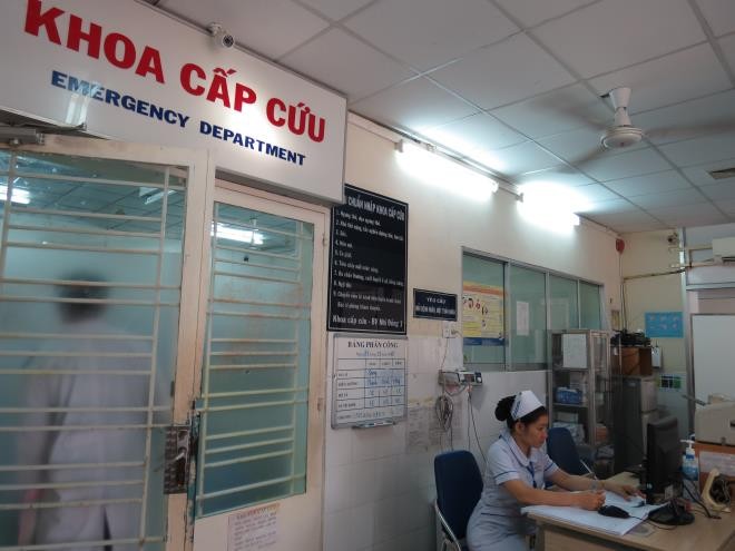 Khoa cấp cứu Bệnh viện Nhi đồng 1 TP.HCM nơi tiếp nhận bệnh nhi. 