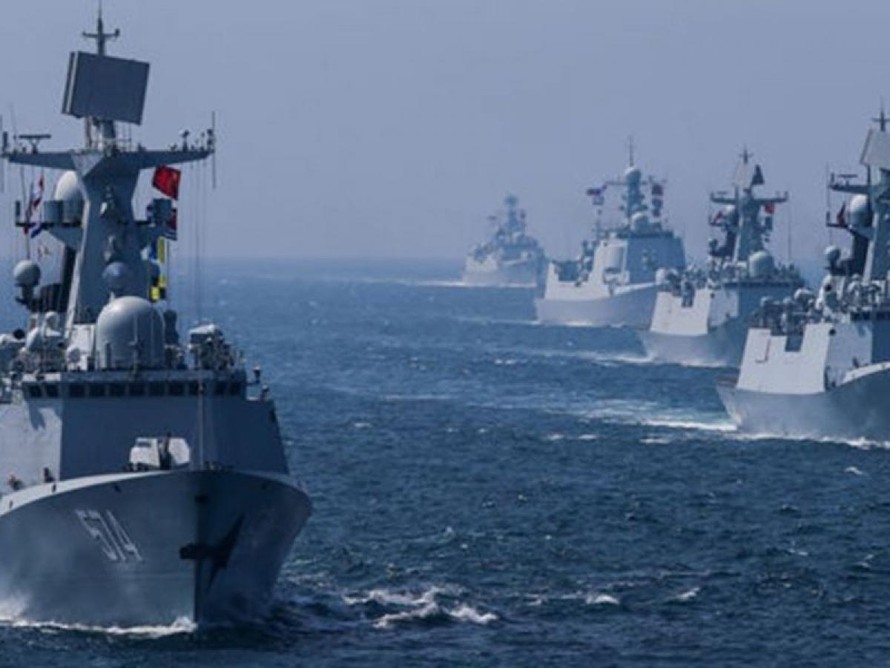 Tàu chiến các nước tham gia cuộc tập trận hàng hải Malabar năm 2019. - Ảnh: Forever News.