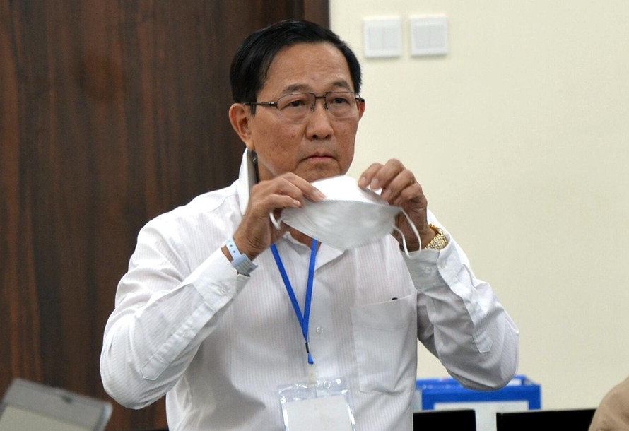Bị cáo Cao Minh Quang (sinh năm 1956, cựu Thứ trưởng Bộ Y tế) tại phiên xét xử sơ thẩm.
