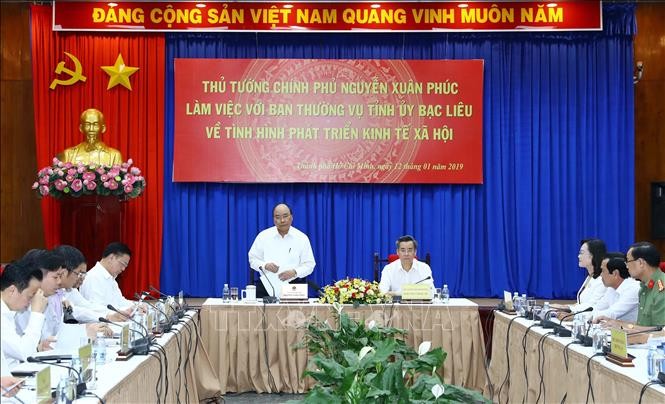 Thủ tướng Chính phủ Nguyễn Xuân Phúc làm việc với lãnh đạo tỉnh Bạc Liêu