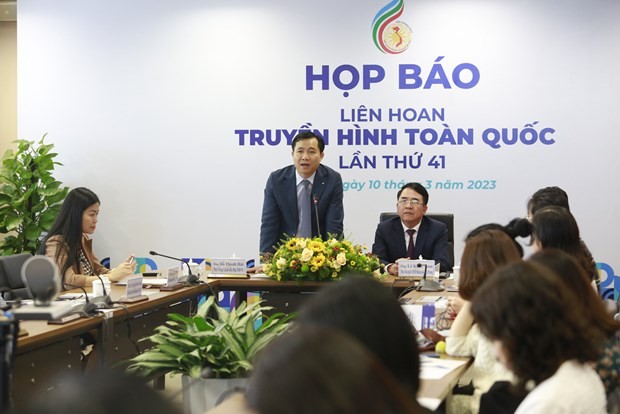 Ông Đỗ Thanh Hải, Phó Tổng giám đốc Đài Truyền hình Việt Nam phát biểu tại họp báo.