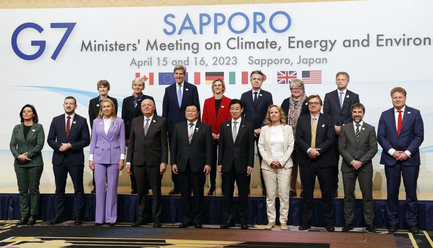 Các đại biểu tham dự Hội nghị Bộ trưởng Năng lượng và Môi trường của G7 tại Sapporo, Nhật Bản.