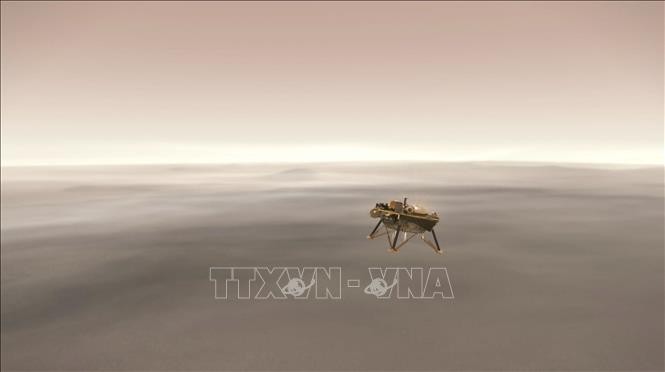 Tàu đổ bộ InSight chuẩn bị hạ cánh xuống bề mặt Sao Hỏa, tháng 11/2018.