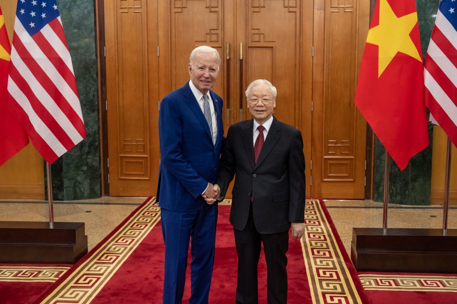 Tổng Bí thư Nguyễn Phú Trọng và Tổng thống Hoa Kỳ Joe Biden.