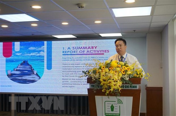 Ông Nguyễn Nguyên, Cục trưởng Cục Xuất bản, In và Phát hành, Bộ Thông tin và Truyền thông, phát biểu tại Hội nghị. Ảnh: Thu Hoài/TTXVN.