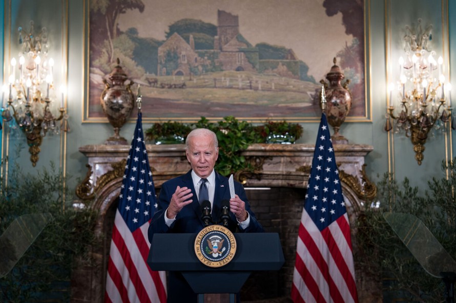 Tổng thống Mỹ Joe Biden phát biểu hôm 18/11 cho rằng Chính quyền Palestine (PA) cần quản lý Dải Gaza và Bờ Tây sau cuộc xung đột giữa Israel và Phong trào Hồi giáo vũ trang Hamas. Ảnh minh hoạ: The Epoch Times. 