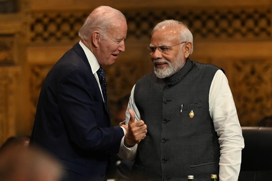 Tổng thống Mỹ Joe Biden và Thủ tướng Ấn Độ Narendra Modi.