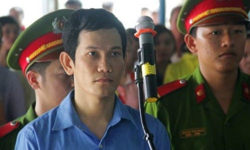 Bị cáo Nguyễn Văn Thái tại phiên tòa. 