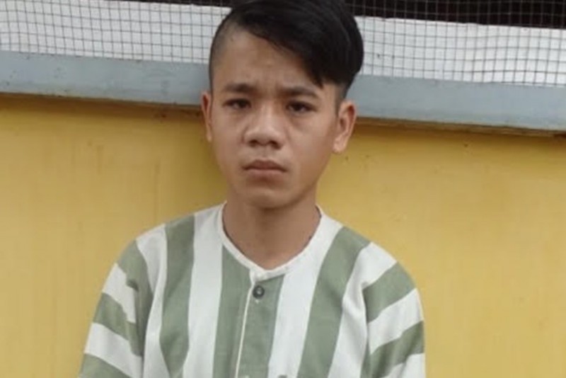 Đối tượng Nguyễn Thanh Vương sau khi bị bắt giữ.