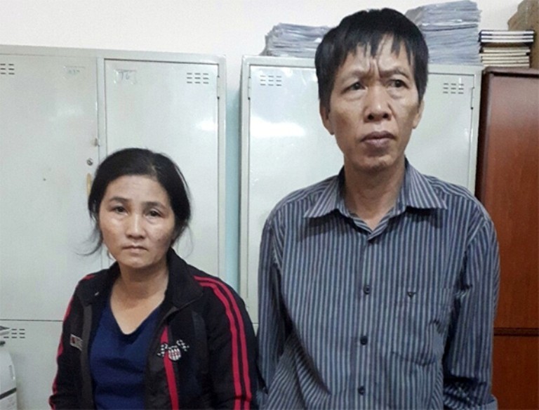 Cặp vợ chồng "siêu lừa"tại Công an tỉnh Nam Định.
