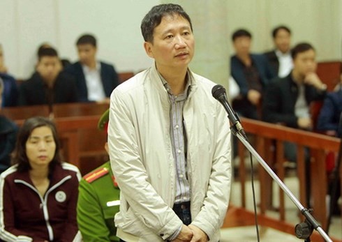 Bị cáo Trịnh Xuân Thanh bị tuyên 2 bản án chung thân tại hai phiên tòa sơ thẩm xét xử vụ án xảy ra tại PVP Land và PVN, PVC. Ảnh: TTXVN)