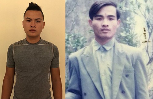 Hai bố con Phạm Thanh Sơn (trái) và Phạm Văn Xương (phải). Ảnh cơ quan công an cung cấp.