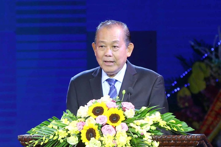 Phó Thủ tướng Thường trực Chính phủ Trương Hòa Bình phát biểu tại buổi lễ