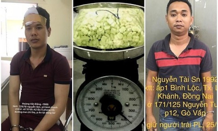 Kẻ cầm đầu đường dây buôn bán ma túy Nguyễn Tài và tang vật ma túy bị bắt giữ