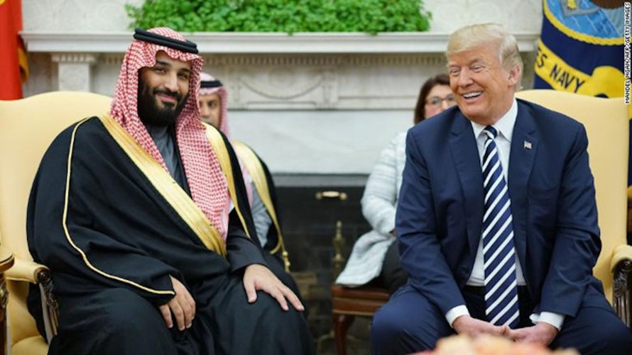 Thái tử Saudi Arabia Mohammed bin Salman và Tổng thống Mỹ Donald Trump tại Nhà Trắng vào ngày 20/3