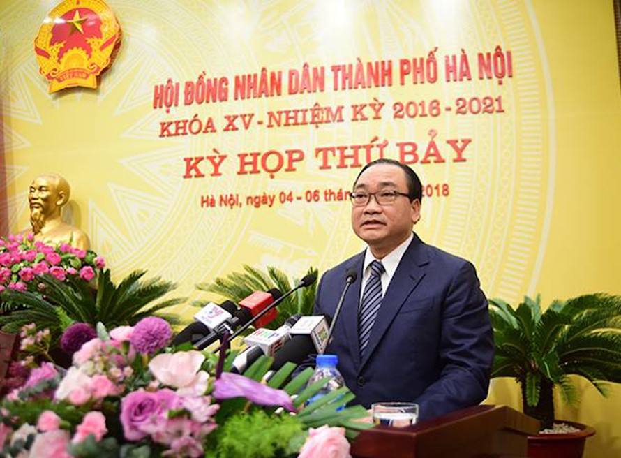Bí thư Thành ủy Hà Nội Hoàng Trung Hải phát biểu tại kỳ họp thứ 7 HĐND TP.Hà Nội khóa XV