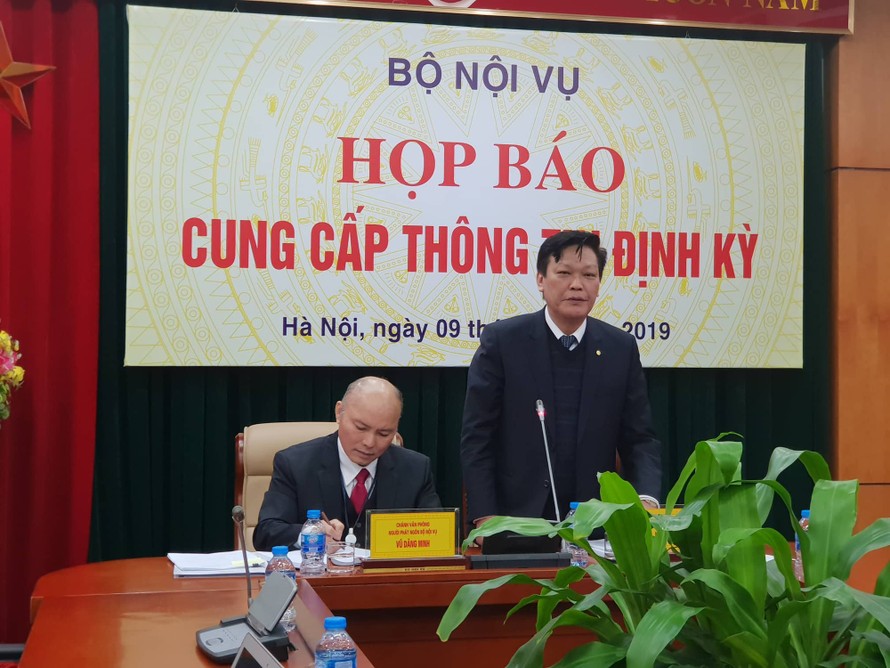 Thứ trưởng Bộ Nội vụ Nguyễn Duy Thăng chủ trì họp báo