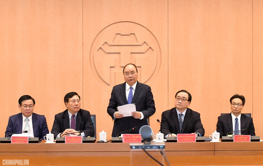 Thủ tướng Nguyễn Xuân Phúc phát biểu tại buổi làm việc