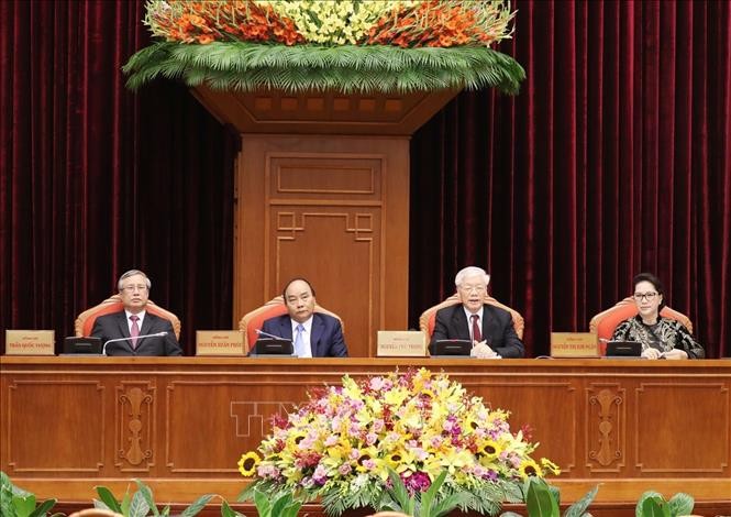 Tổng Bí thư, Chủ tịch nước Nguyễn Phú Trọng chủ trì và phát biểu bế mạc Hội nghị. Ảnh: Trí Dũng/TTXVN