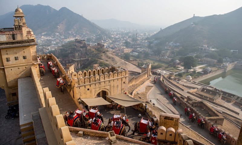  cau chuyen sau lan song bieu tinh phan doi dich vu cuoi voi o an do hinh 1 Cảnh đoàn voi đưa khách du lịch lên pháo đài Amber, Jaipur, Ấn Độ. Ảnh: Getty.